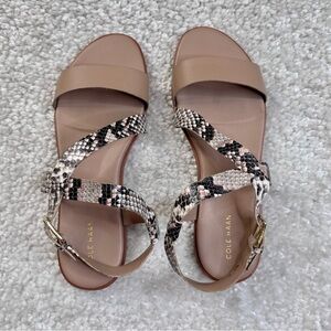 Cole Haan Findra Sandals in Tan Python Snakeskin Size 9B US